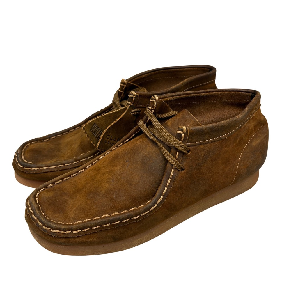 Clarks Originals Wallabee Boot Womens 5W Beeswax Leather Crepe Sole Casual Wear